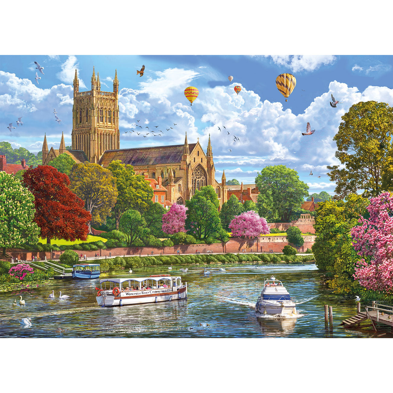 Worcester From the River by Steve Crisp - 1000 Piece Jigsaw Puzzle (Gibsons)
