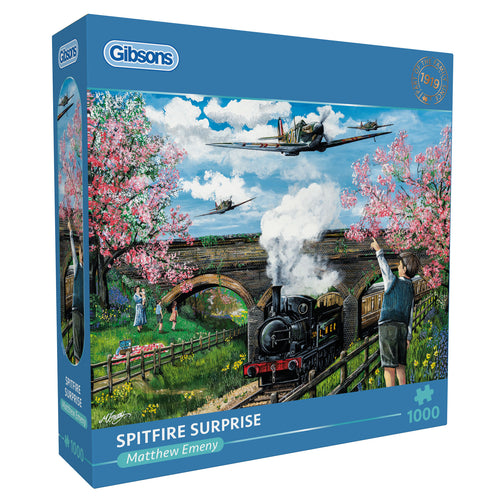 Spitfire Surprise by Matthew Emeny - 1000 Piece Jigsaw Puzzle (Gibsons) - Completed Puzzle