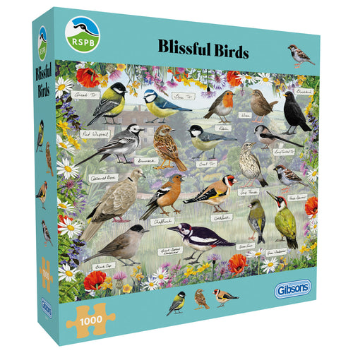 RSPB: Blissful Birds - 1000 Piece Jigsaw Puzzle (Gibsons) - Completed Puzzle
