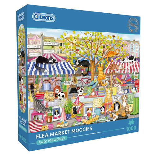 Flea Market Moggies by Kate Mawdsley - 1000 Piece Jigsaw Puzzle (Gibsons)