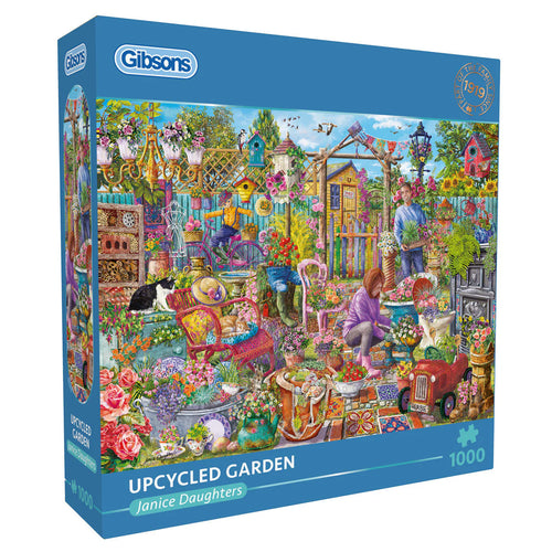 Upcycled Garden by Janice Daughters - 1000 Piece Jigsaw Puzzle (Gibsons) - Completed Puzzle