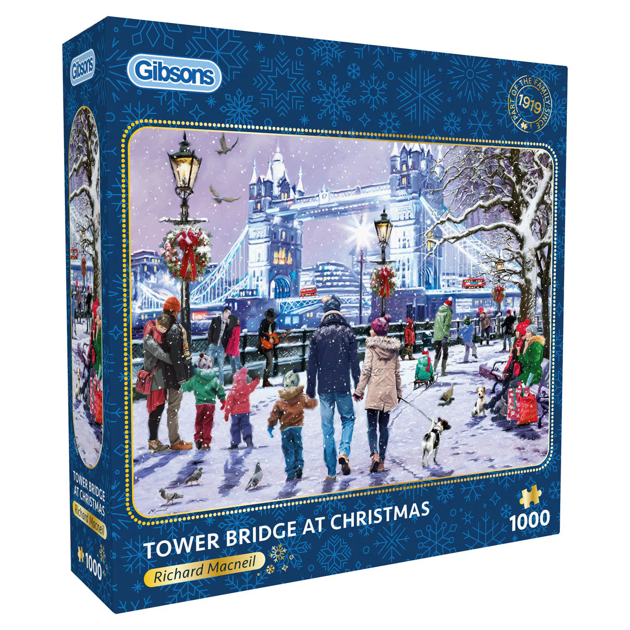 ** Pre-Order ** Tower Bridge at Christmas by Richard Macneil - 1000 Piece Jigsaw Puzzle (Gibsons)