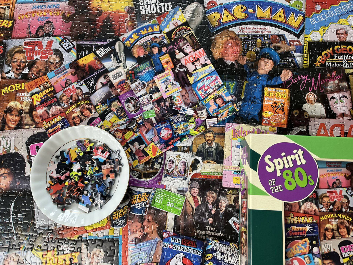 In use: Spirit of the 80s – 1000 Piece Jigsaw Puzzle (Gibsons)