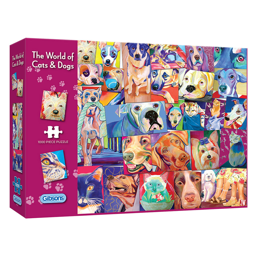 The World of Cats & Dogs – 1000 Piece Jigsaw Puzzle (Gibsons)