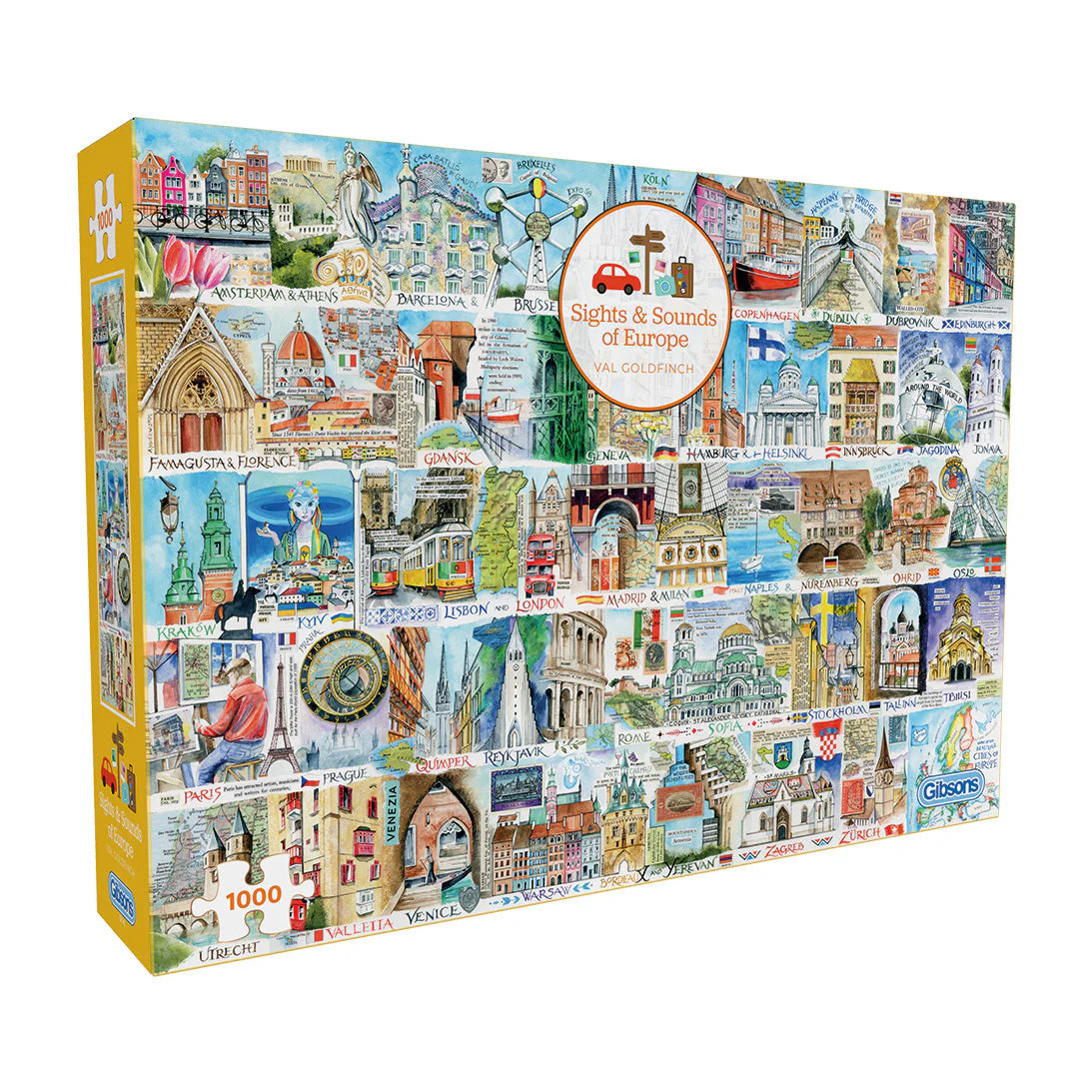 Sights & Sounds of Europe – 1000 Piece Jigsaw Puzzle (Gibsons)