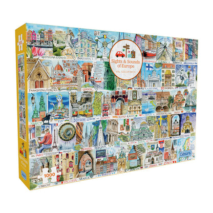 Gibsons - Sights & Sounds of Europe - 1000 Piece Jigsaw Puzzle