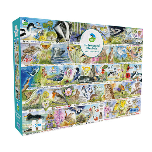 Birdsong & Bluebells – 1000 Piece Jigsaw Puzzle (Gibsons) - Completed Puzzle