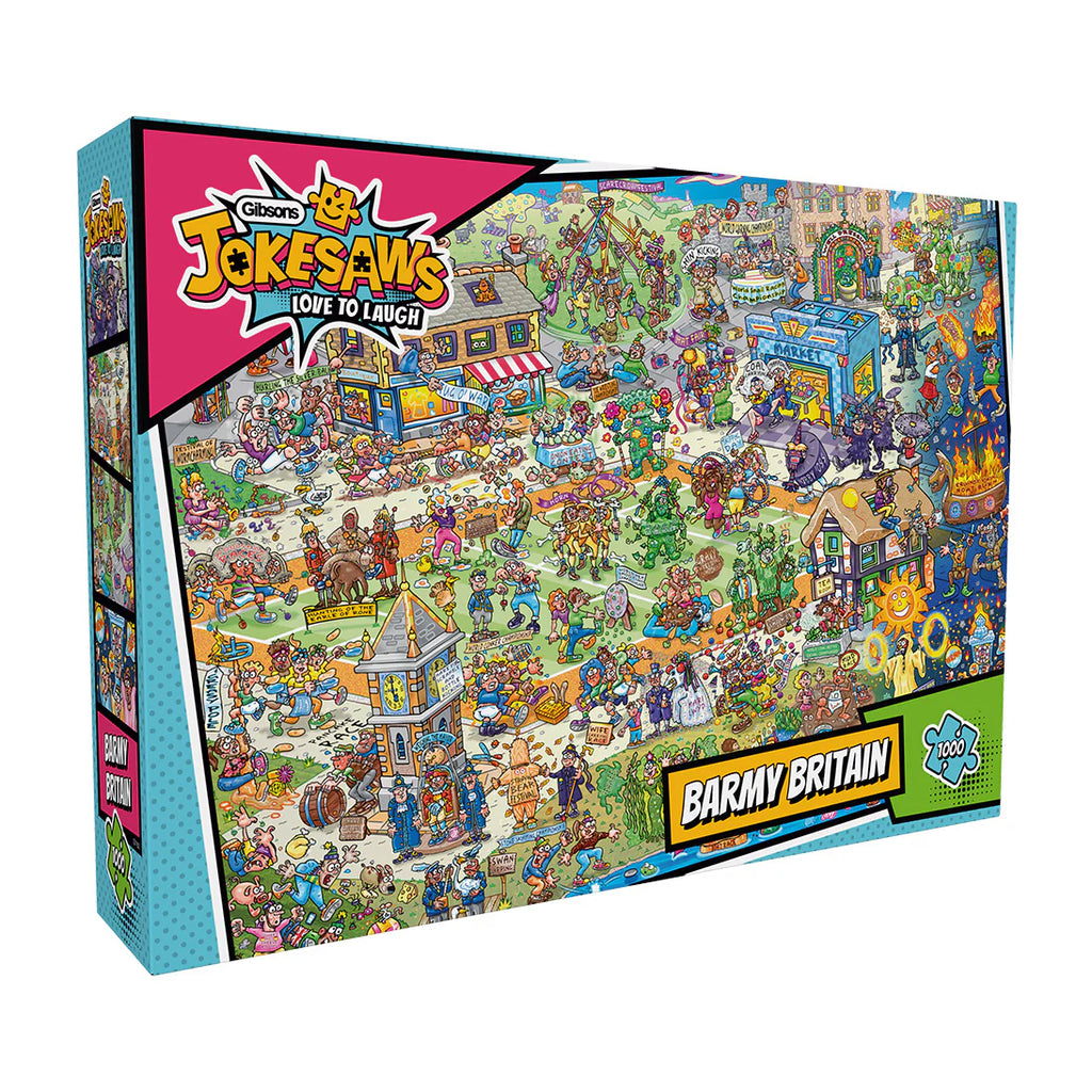 Box, turned right: Barmy Britain by Jokesaws – 1000 Piece Jigsaw Puzzle (Gibsons)