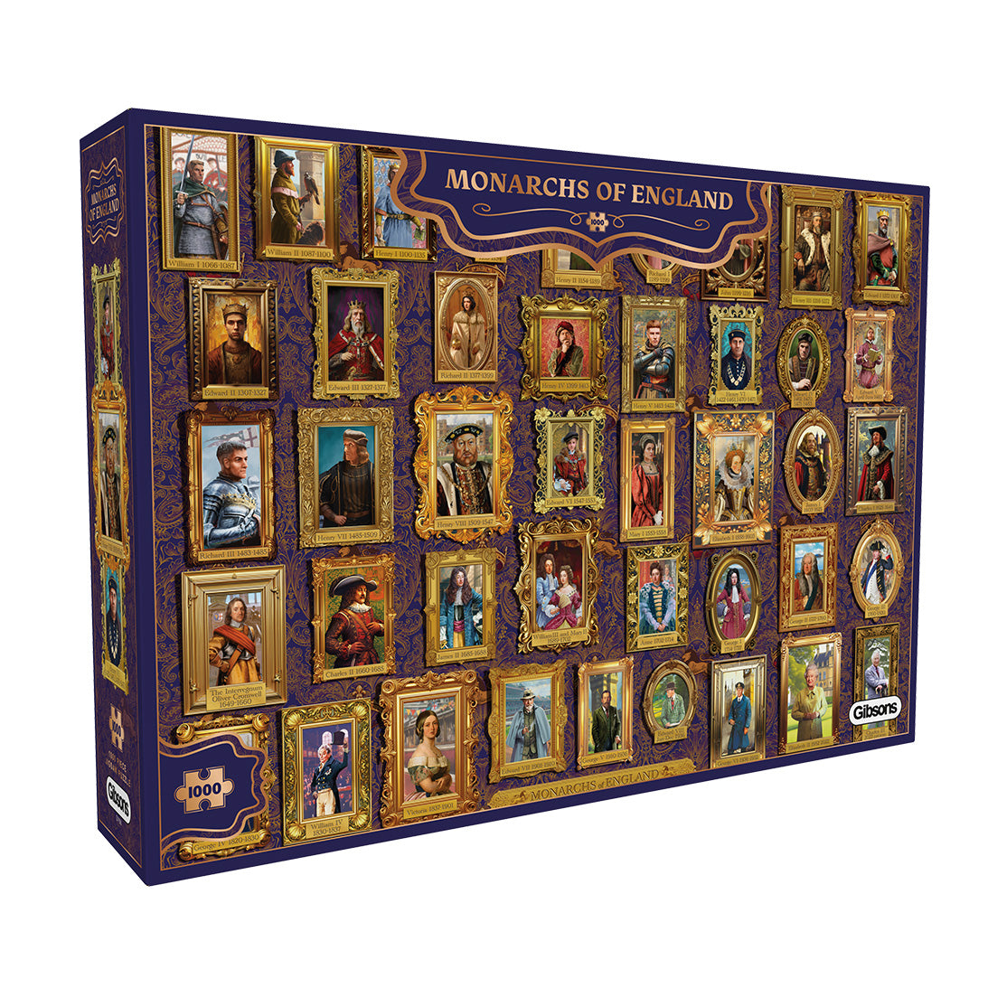 Box, turned right: Monarchs of England – 1000 Piece Jigsaw Puzzle (Gibsons)