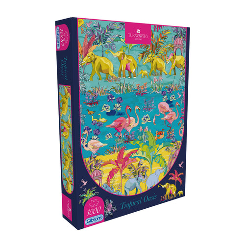 Tropical Oasis by House of Turnowsky - 1000 Piece Jigsaw Puzzle (Gibsons) - Completed Puzzle