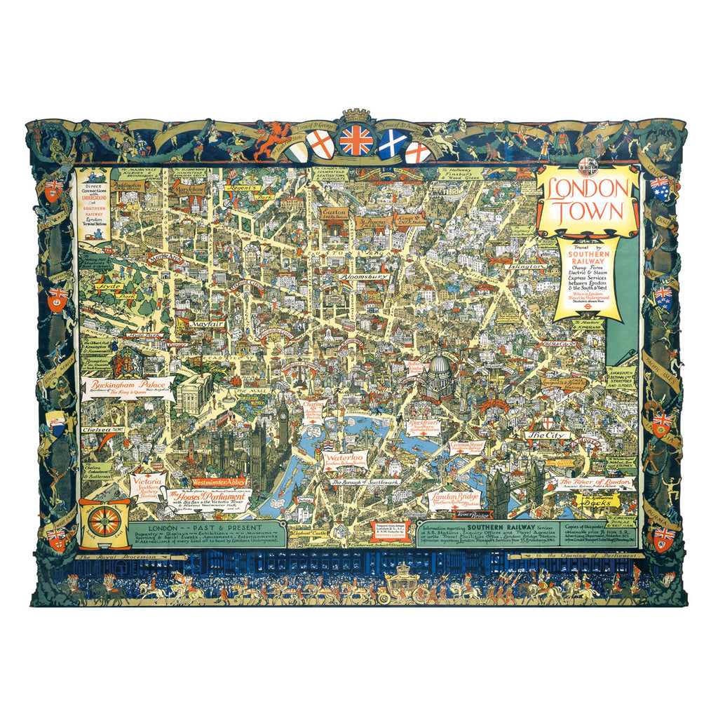 London Town: Southern Railway Vintage Map - 1000 Piece Jigsaw Puzzle (Gibsons)