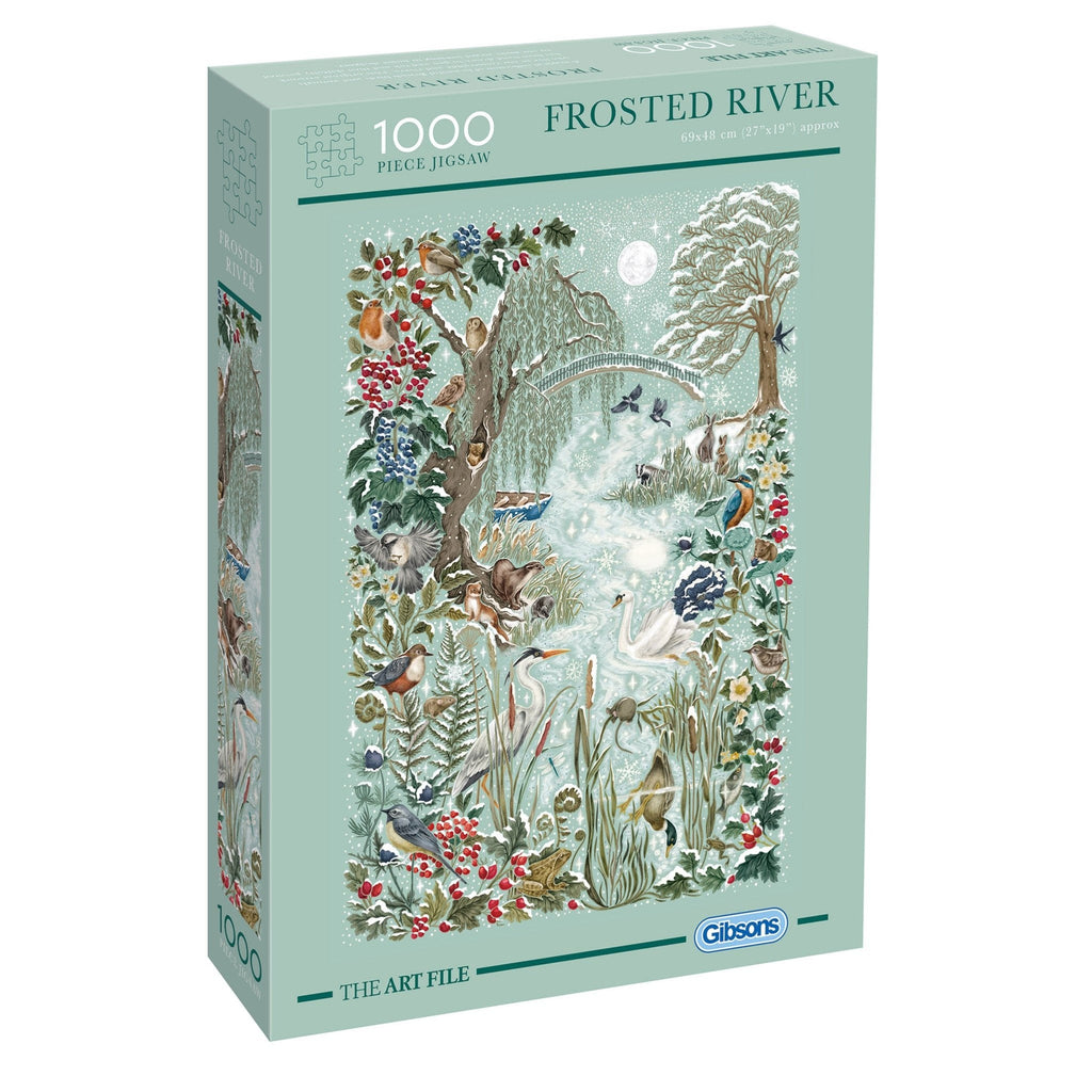 Box, turned right: Frosted River – 1000 Piece Jigsaw Puzzle (Gibsons)