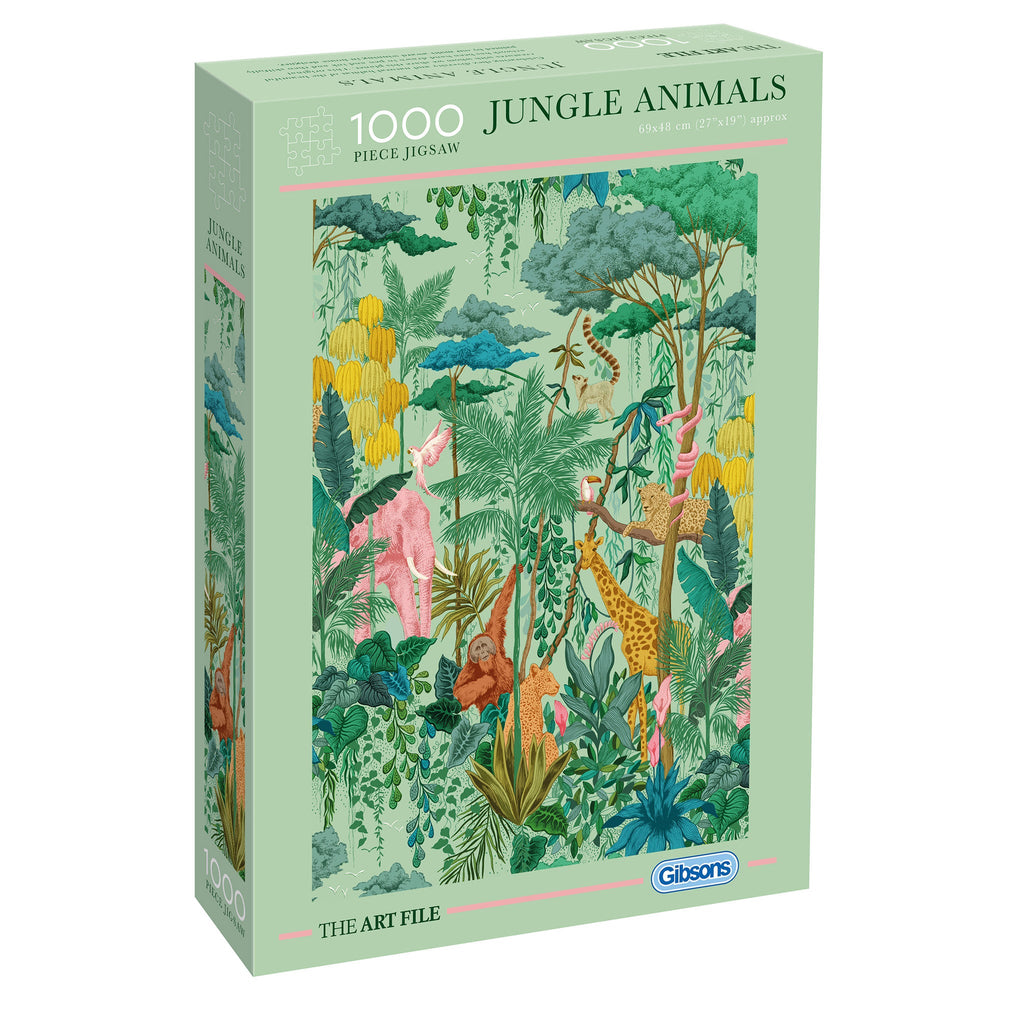 Box, turned right: Jungle Animals – 1000 Piece Jigsaw Puzzle (Gibsons)