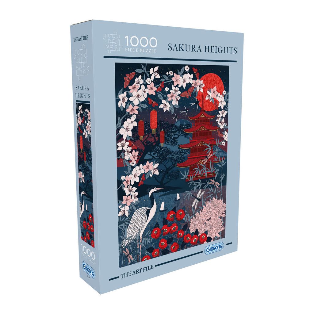 Box, turned right: Sakura Heights The Art File - 1000 Piece Jigsaw Puzzle (Gibsons)