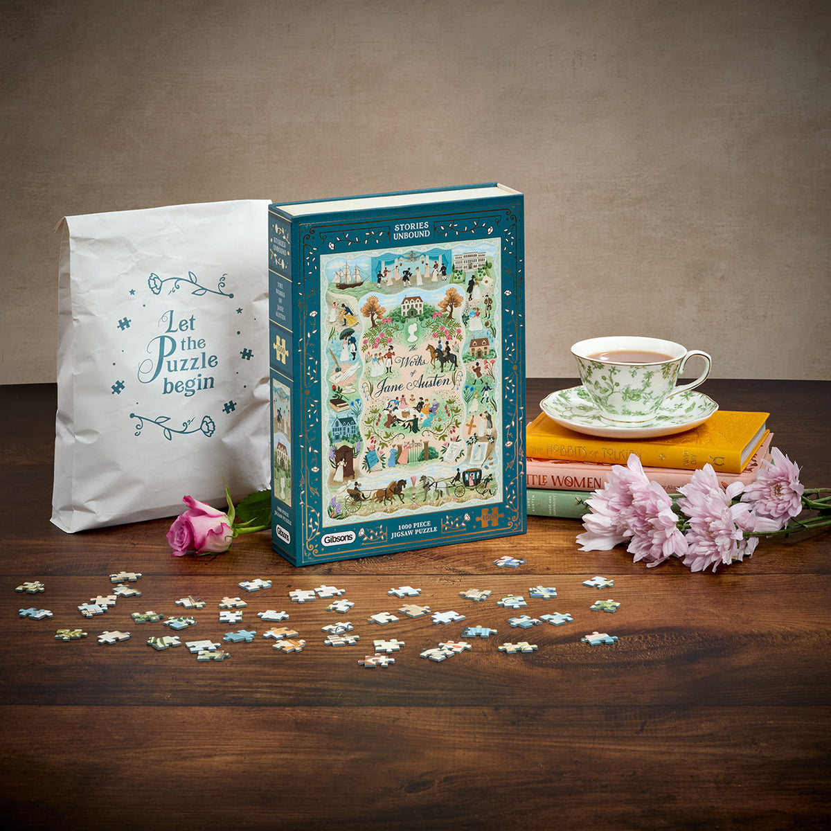 In use: Stories Unbound: Jane Austen - 1000 Piece Jigsaw Puzzle (Gibsons)