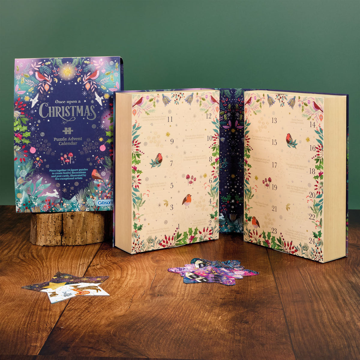 Contents: Once Upon a Christmas Advent Calendar 2026 - 24 Mini Jigsaw Puzzles (Gibsons)