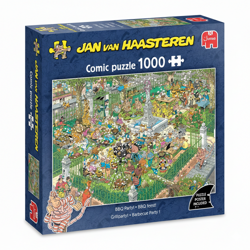 BBQ Party by Jan van Haasteren - 1000 Piece Jigsaw Puzzle (Jumbo) - Completed Puzzle