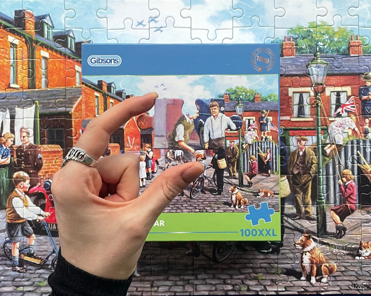 Puzzle in progress: Britain at War – 100 Piece Jigsaw Puzzle (Gibsons)