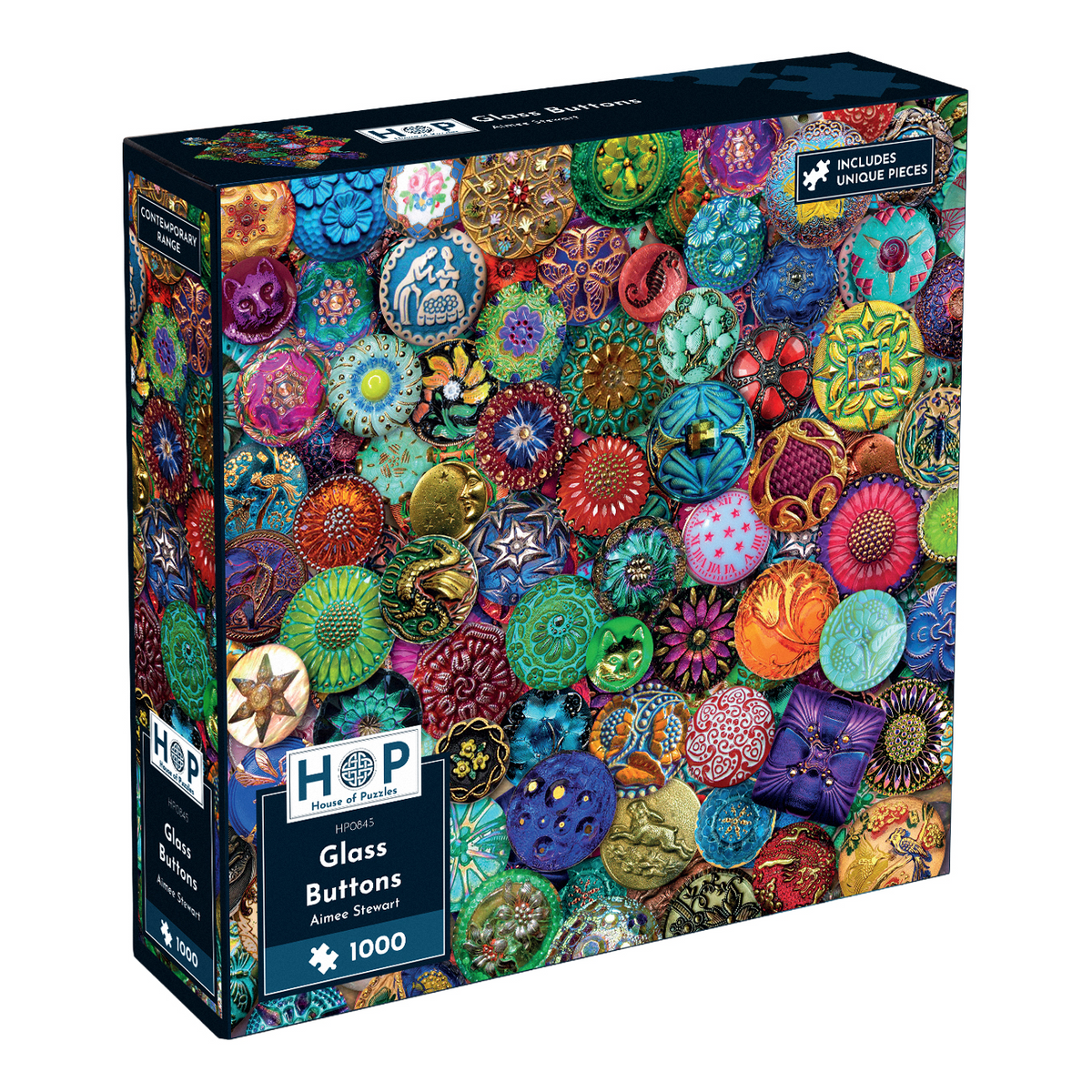 Box, turned right: Glass Buttons by Aimee Stewart - 1000 Piece Jigsaw Puzzle (House of Puzzles)