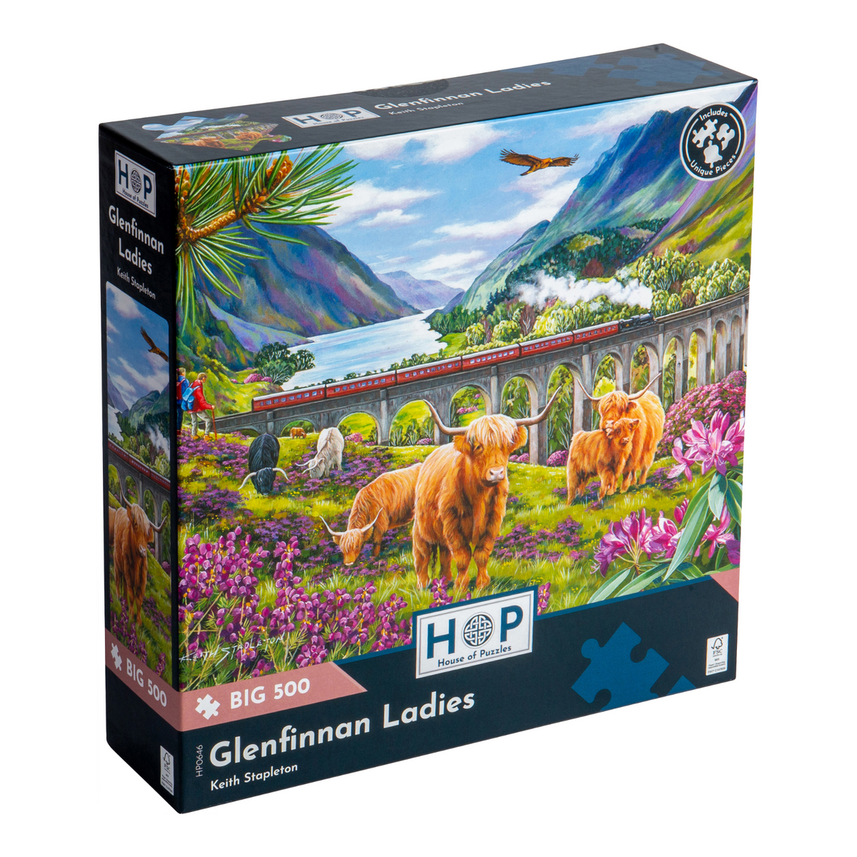Box, turned right: Glenfinnan Ladies by HOP – 500 XL Piece Jigsaw Puzzle (House of Puzzles)