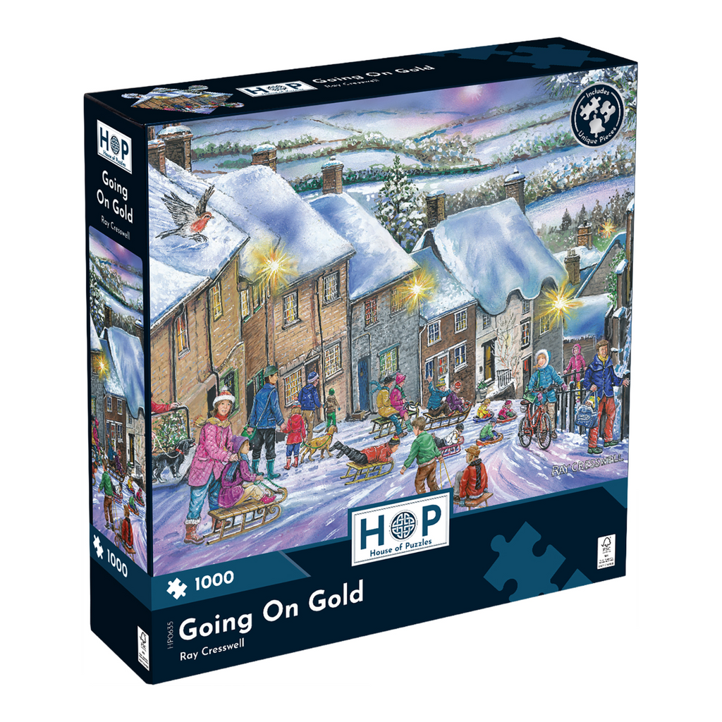 Box, turned right: Going On Gold – 1000 Piece Jigsaw Puzzle (House of Puzzles)