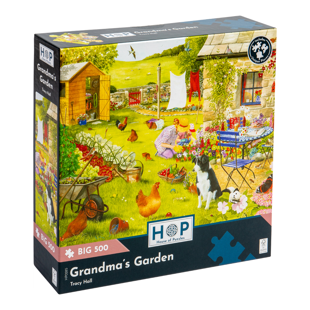 Box, turned right: Grandma's Garden – 500 Piece Jigsaw Puzzle (House of Puzzles)
