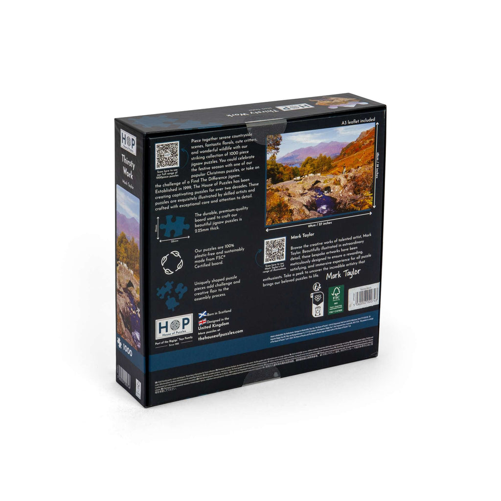 Box back: Thirsty Work – 1000 Piece Jigsaw Puzzle (House of Puzzles)