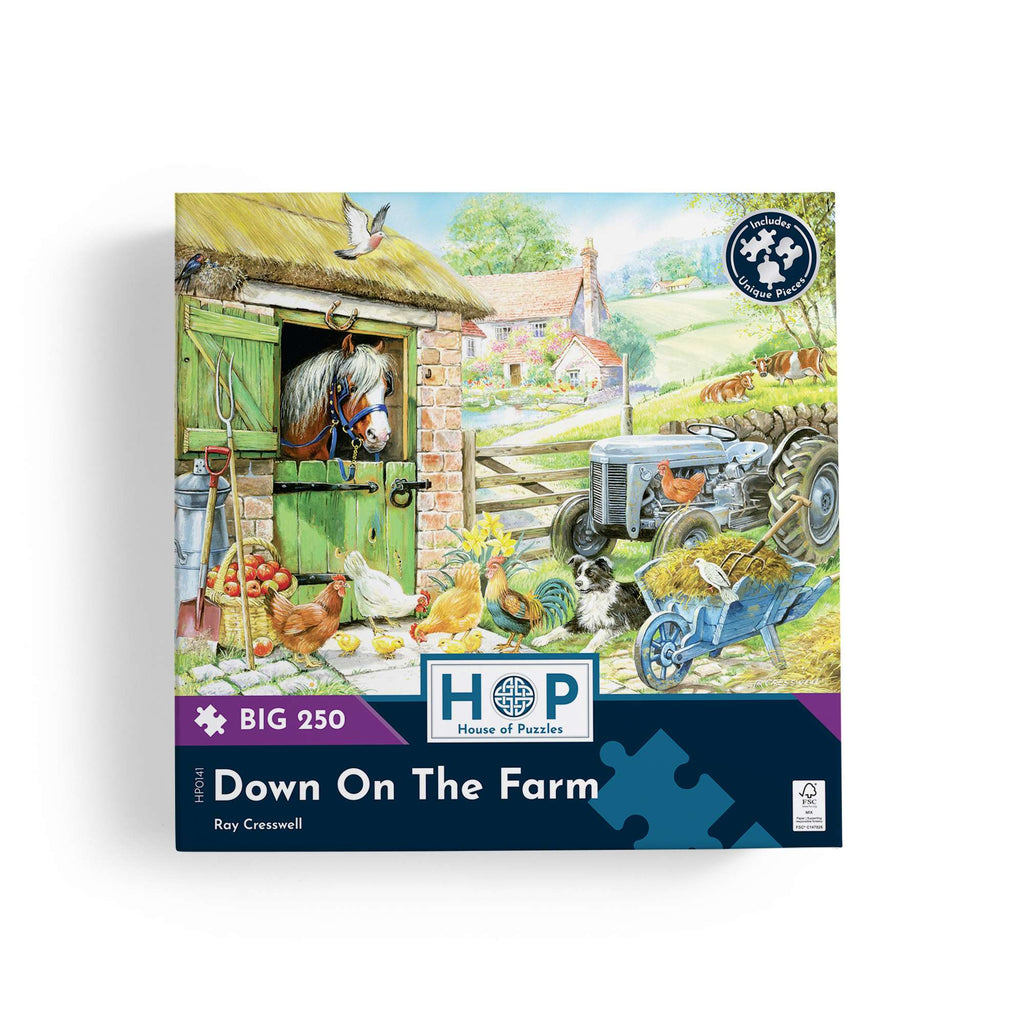 Box, straight on: Down On The Farm – 250 Piece Jigsaw Puzzle (House of Puzzles)