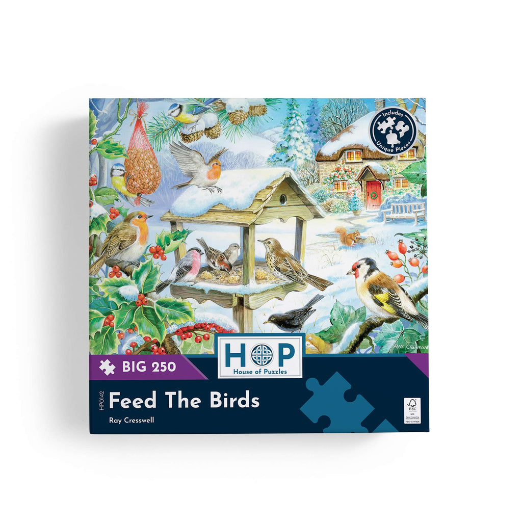 Box, straight on: Feed The Birds – 250 Piece Jigsaw Puzzle (House of Puzzles)