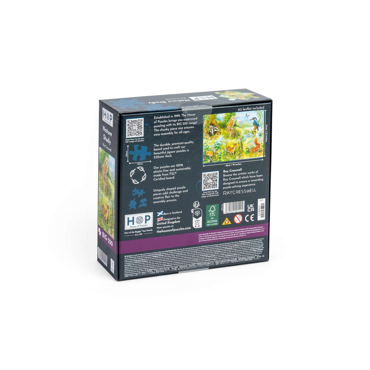 Box back: Nature Study – 250 Piece Jigsaw Puzzle (House of Puzzles)