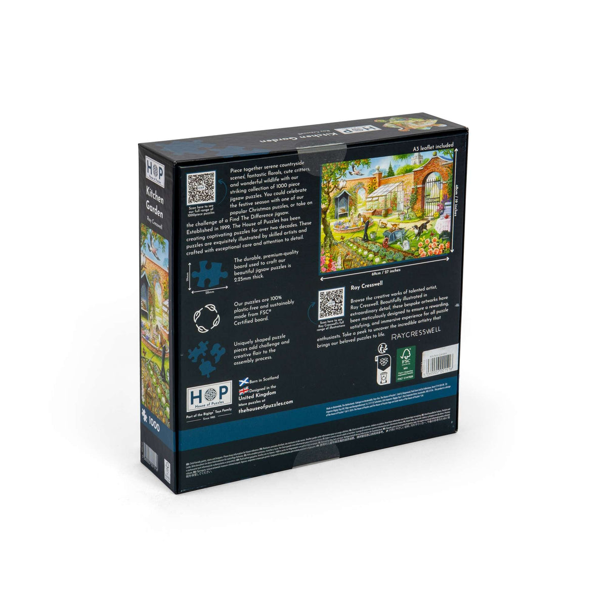 Box back: Kitchen Garden – 1000 Piece Jigsaw Puzzle (House of Puzzles)