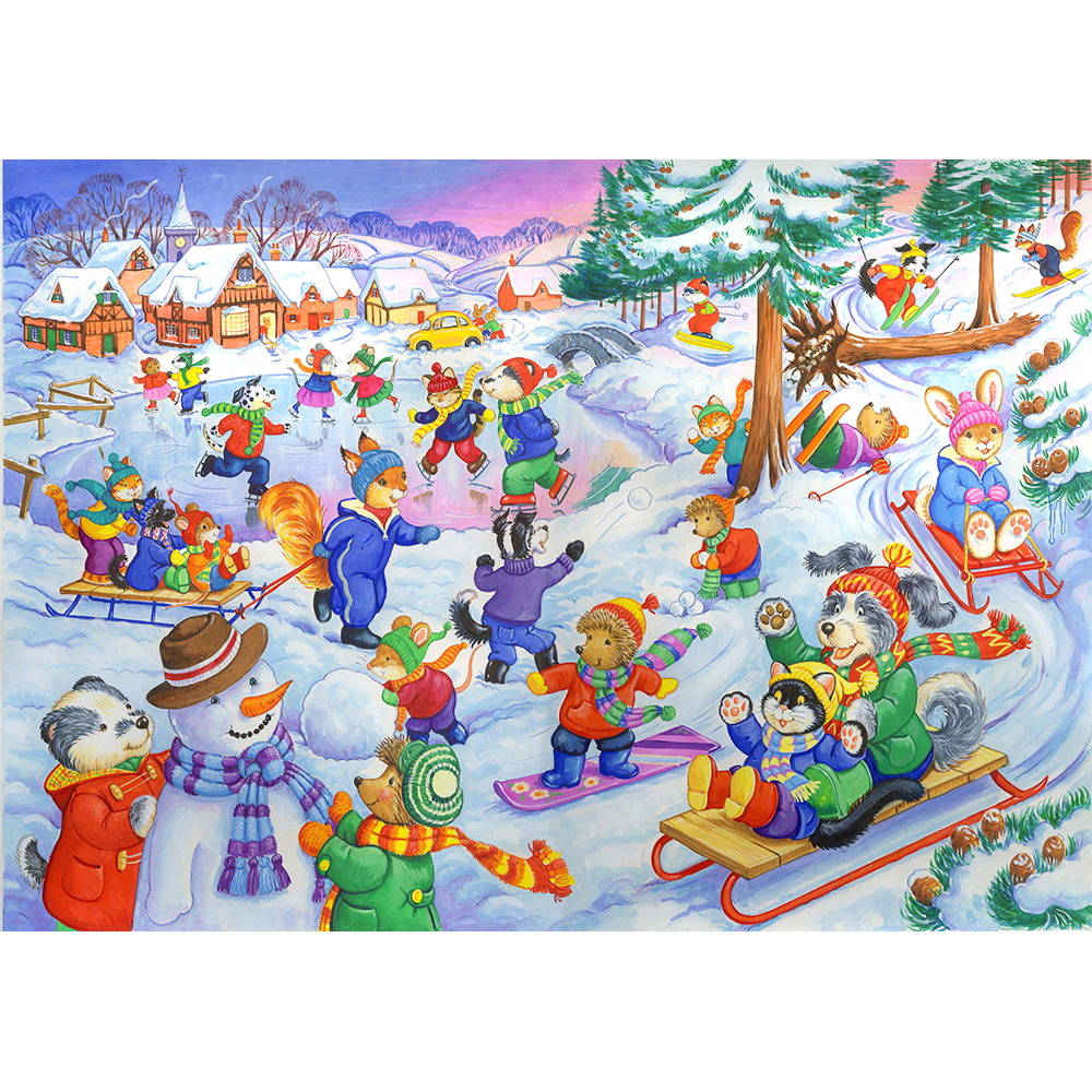 HOP - Fun In The Snow - 80 Piece Jigsaw Puzzle