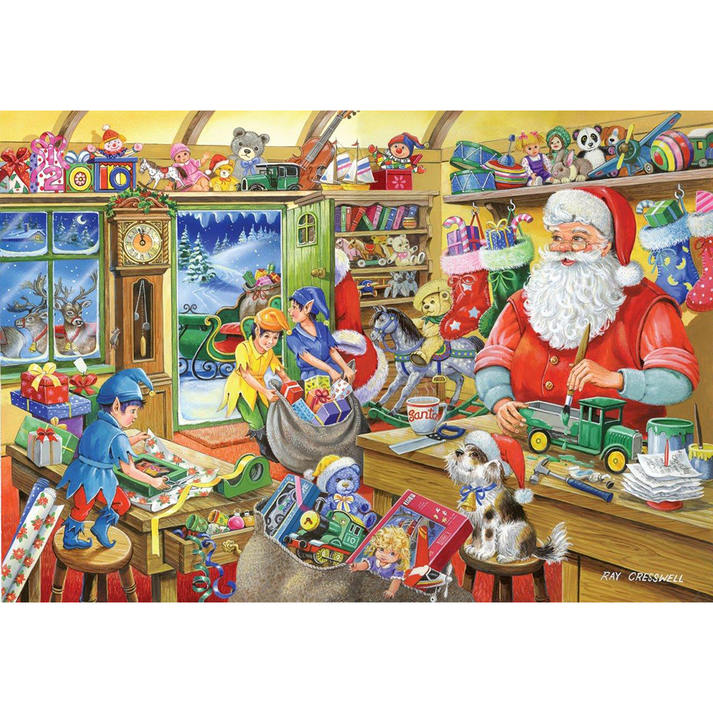 Santa's Workshop – 1000 Piece Jigsaw Puzzle (HOP)