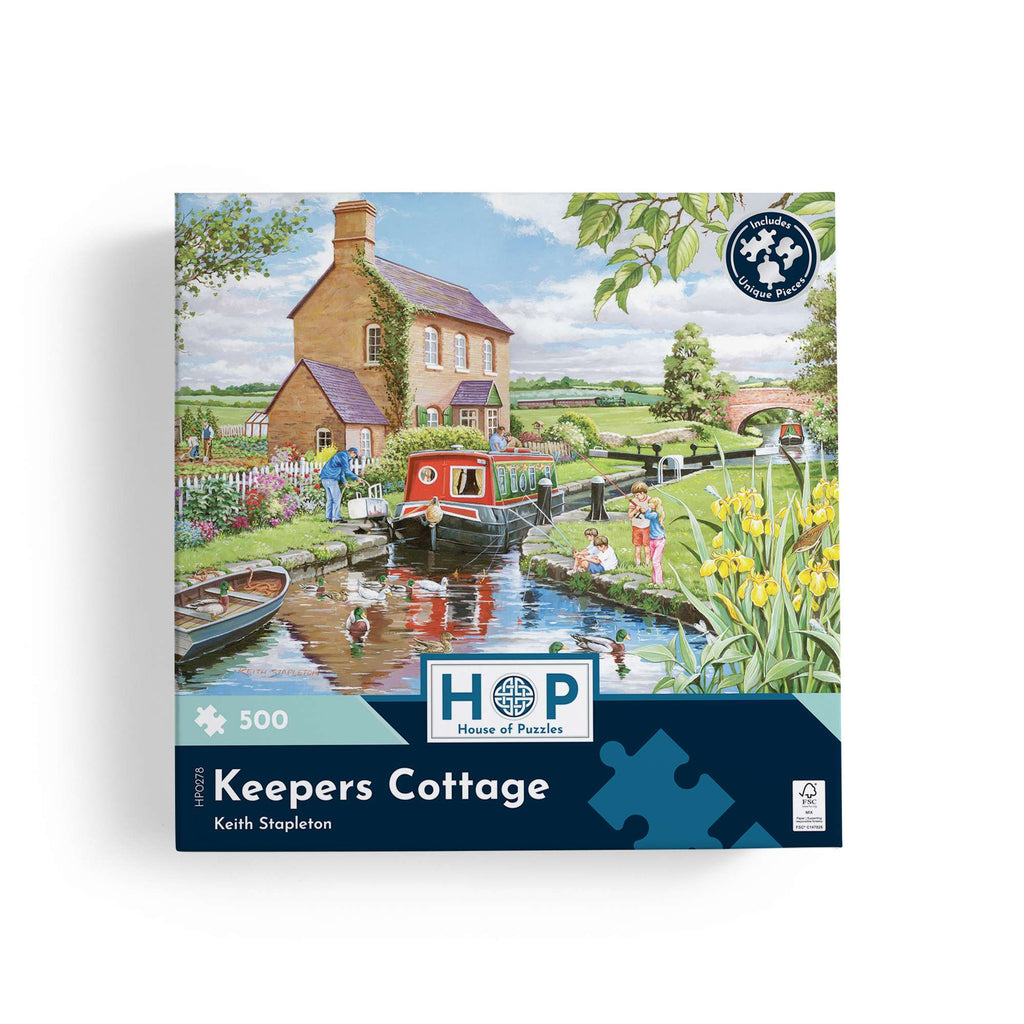 Box, straight on: Keepers Cottage – 500 Piece Jigsaw Puzzle (House of Puzzles)
