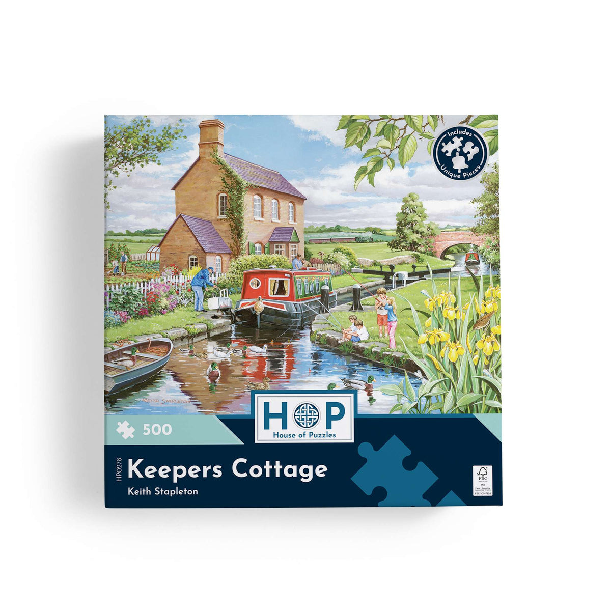 Box, straight on: Keepers Cottage – 500 Piece Jigsaw Puzzle (House of Puzzles)