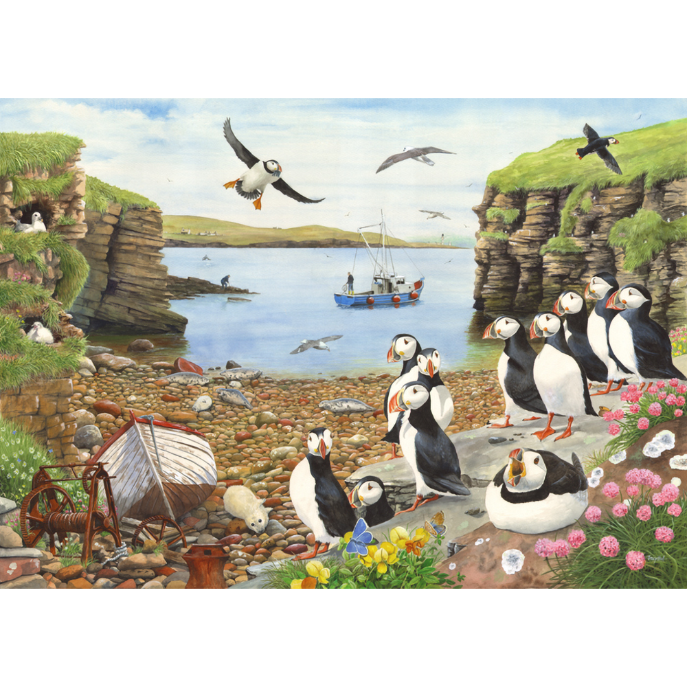 HOP - Puffin Parade - BIG 500 Piece Jigsaw Puzzle