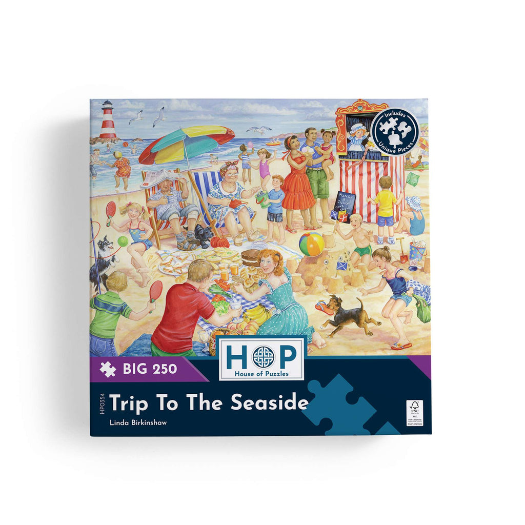 Box, straight on: Trip To The Seaside – 250 Piece Jigsaw Puzzle (House of Puzzles)