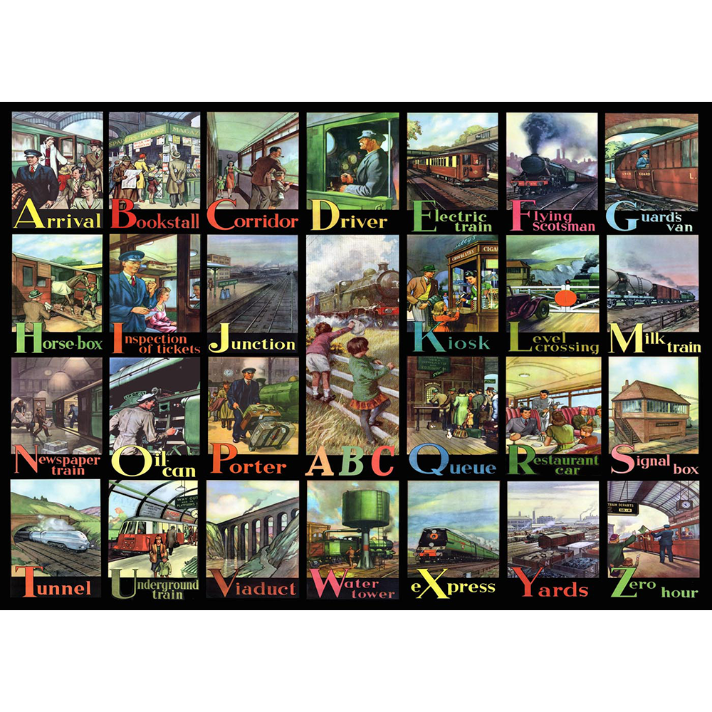 HOP - A to Z of Rail - BIG 500 Piece Jigsaw Puzzle