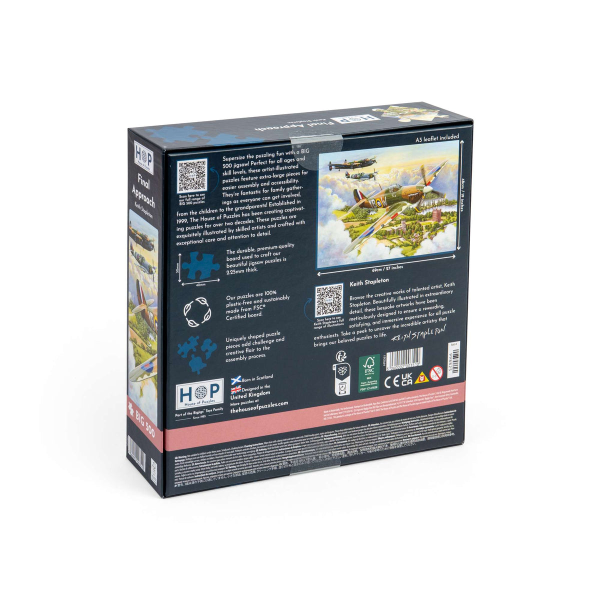 Box back: Final Approach – 500 Piece Jigsaw Puzzle (House of Puzzles)