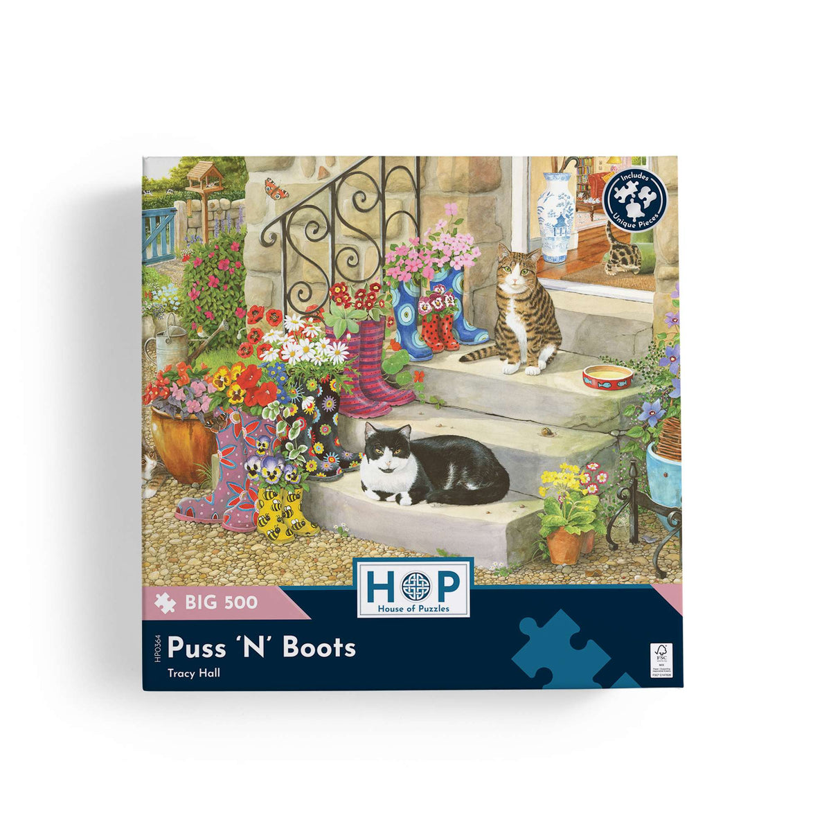 Box, straight on: Puss 'N' Boots – 500 Piece Jigsaw Puzzle (House of Puzzles)