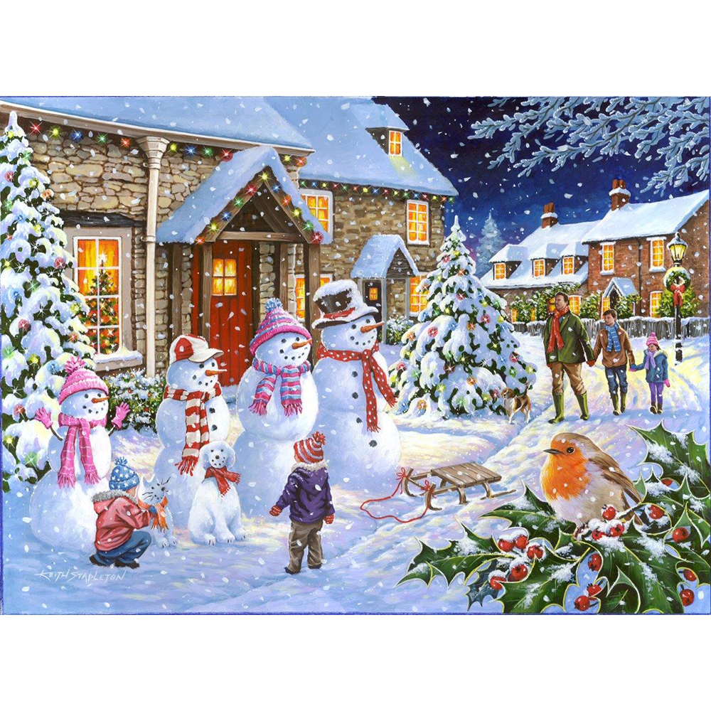 Snow Family – 1000 Piece Jigsaw Puzzle (HOP)