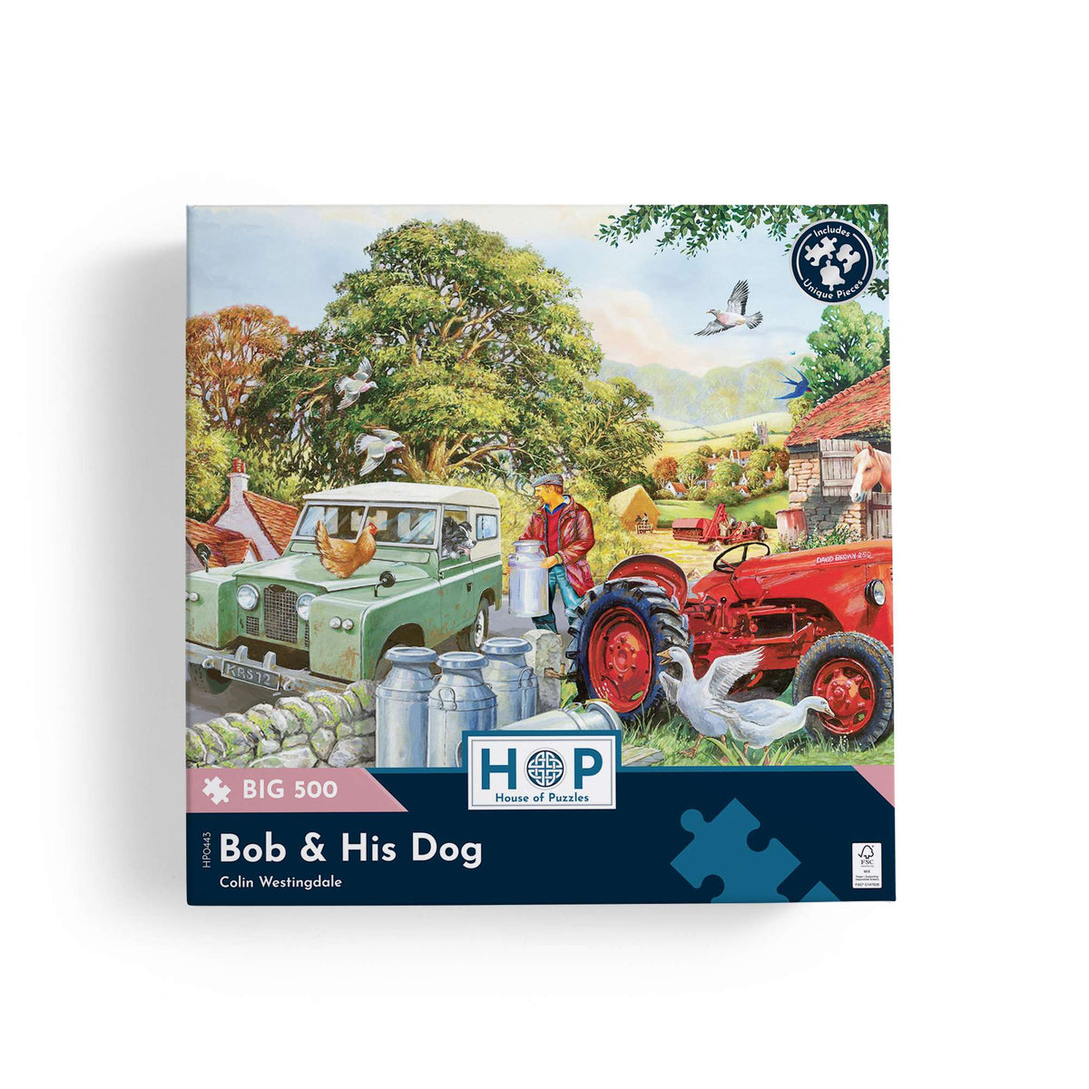 Box, straight on: Bob & His Dog by HOP – 500 Piece Jigsaw Puzzle (House of Puzzles)
