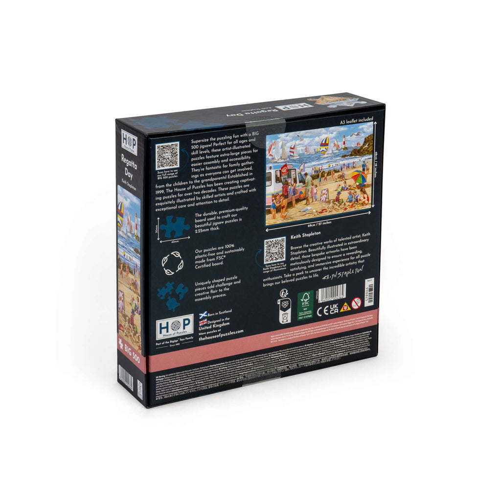 Box back: Regatta Day – 500 Piece Jigsaw Puzzle (House of Puzzles)