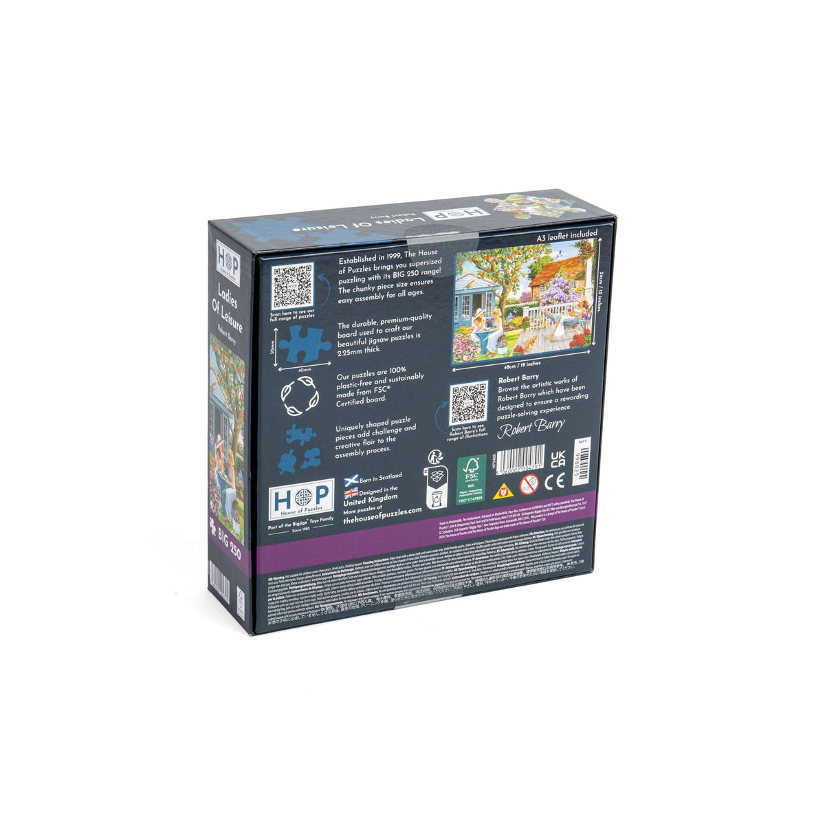 Box back: Ladies Of Leisure – 250 Piece Jigsaw Puzzle (House of Puzzles)