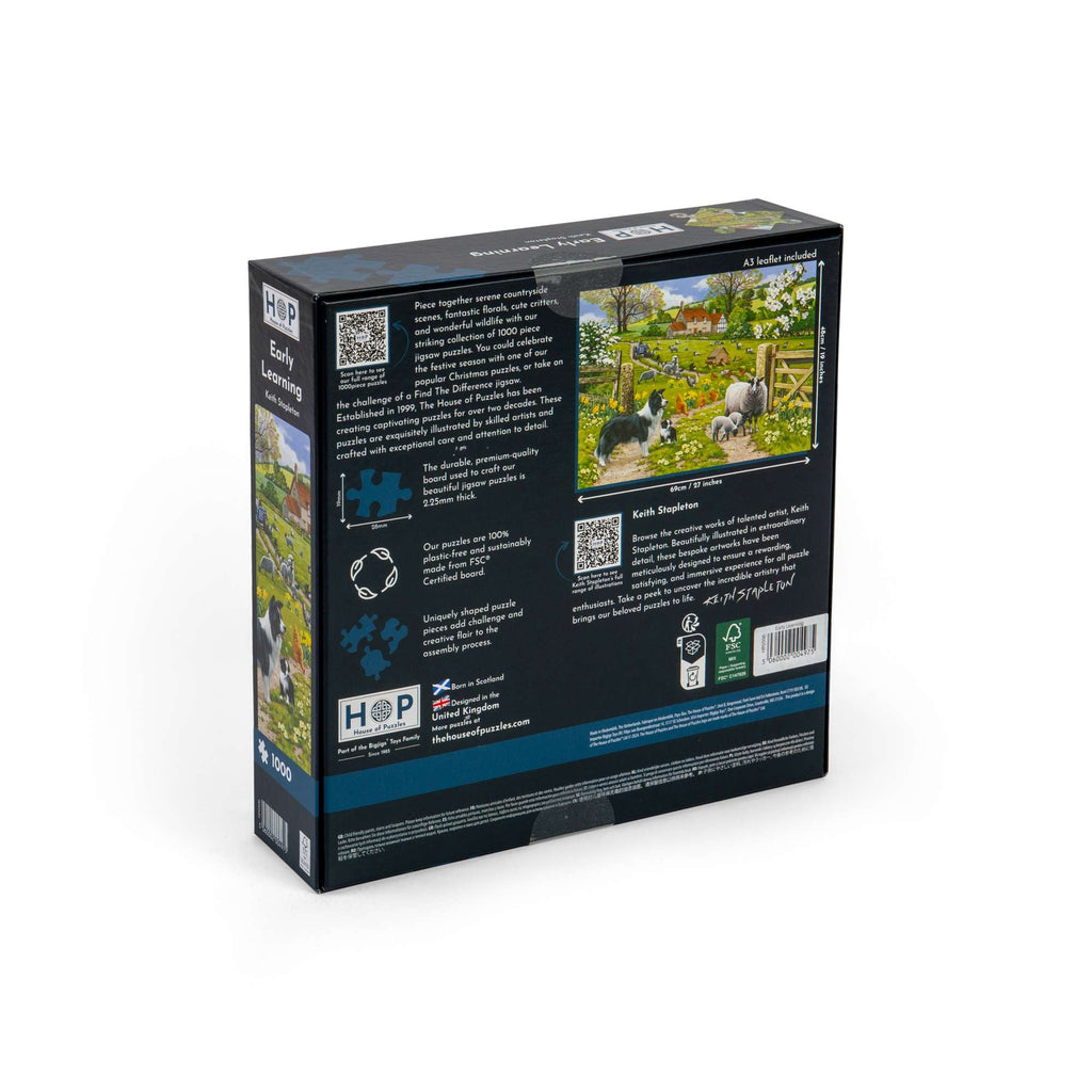 Box back: Early Learning – 1000 Piece Jigsaw Puzzle (House of Puzzles)