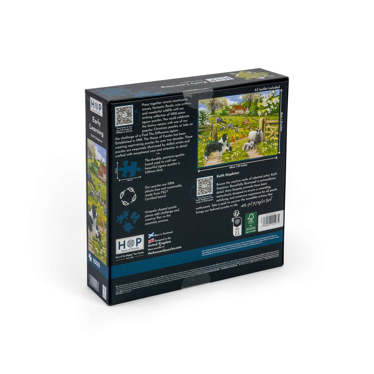 Box back: Early Learning – 1000 Piece Jigsaw Puzzle (House of Puzzles)