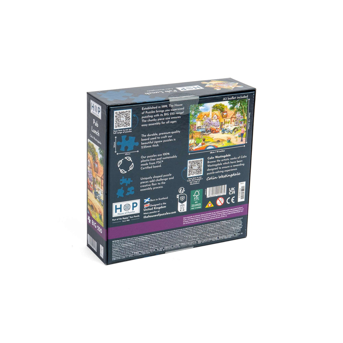 Box back: Pub Lunch – 250 Piece Jigsaw Puzzle (House of Puzzles)