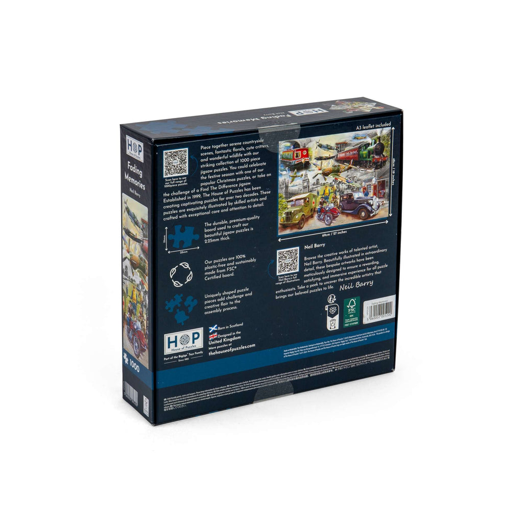 Box back: Fading Memories – 1000 Piece Jigsaw Puzzle (House of Puzzles)