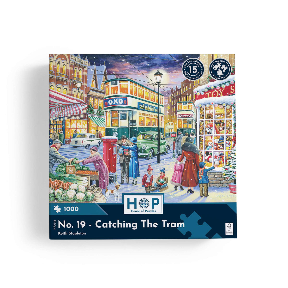 Box, straight on: Catching The Tram – 1000 Piece Jigsaw Puzzle (House of Puzzles)