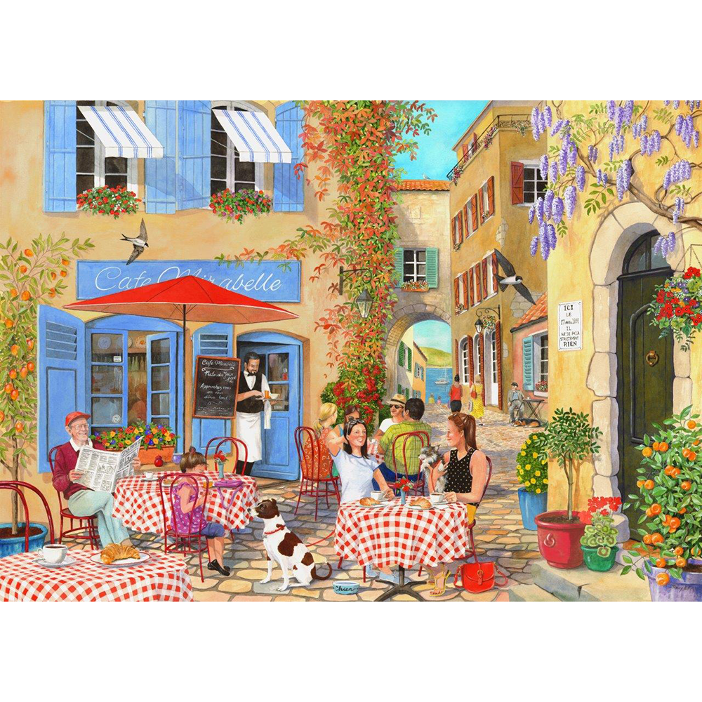 Coffee & Croissants – 500 XL Piece Jigsaw Puzzle (HOP)